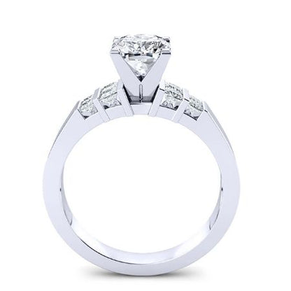 Carnation Cushion Moissanite Bridal Set whitegold