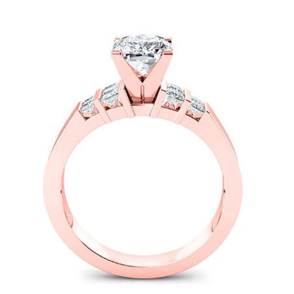 Carnation Diamond Matching Band Only (engagement Ring Not Included) For Ring With Cushion Center rosegold
