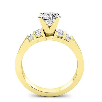 Carnation Diamond Matching Band Only (engagement Ring Not Included) For Ring With Round Center yellowgold