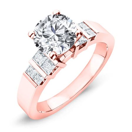 Carnation Diamond Matching Band Only (engagement Ring Not Included) For Ring With Round Center rosegold