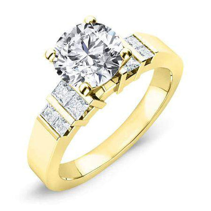 Carnation Round Diamond Engagement Ring (Lab Grown Igi Cert) yellowgold