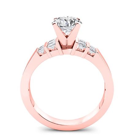 Carnation Round Moissanite Bridal Set rosegold