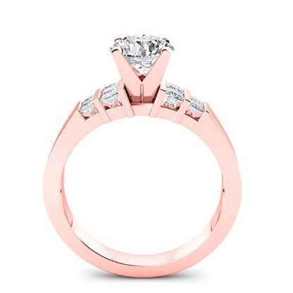 Carnation Round Moissanite Bridal Set rosegold