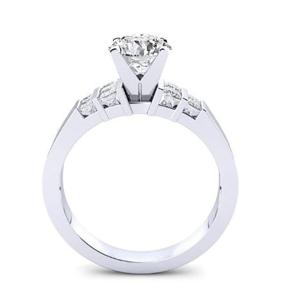 Carnation Round Moissanite Bridal Set whitegold