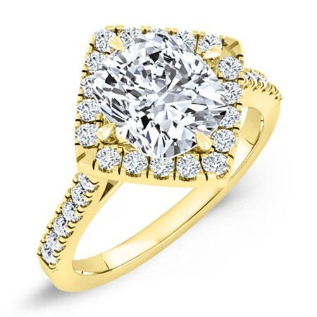 Cattleya Cushion Moissanite Bridal Set yellowgold