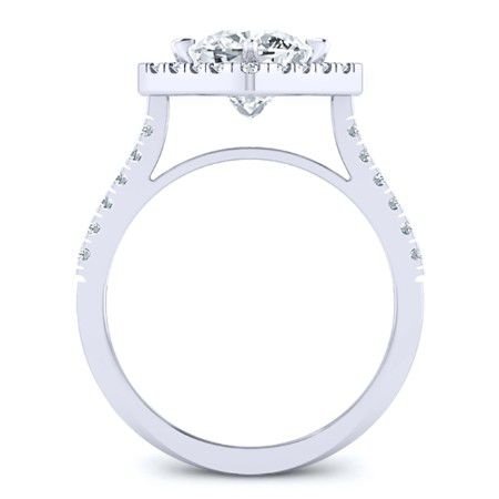 Cattleya Cushion Moissanite Bridal Set whitegold