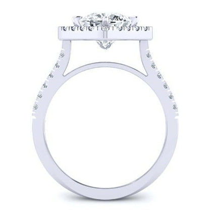 Cattleya Cushion Moissanite Bridal Set whitegold