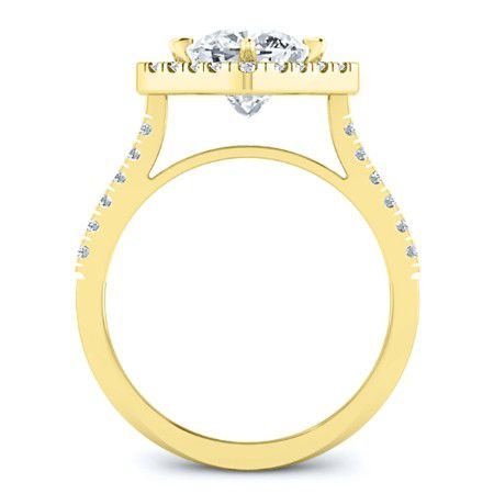 Cattleya Cushion Moissanite Bridal Set yellowgold