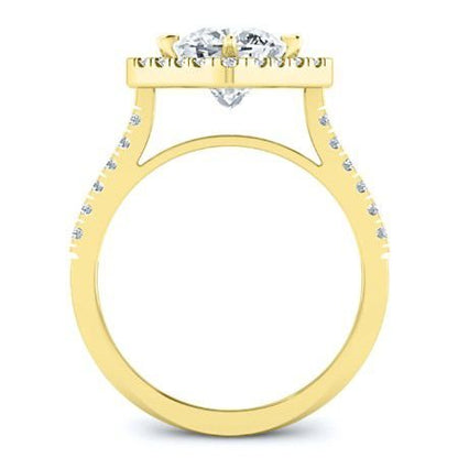Cattleya Cushion Moissanite Bridal Set yellowgold