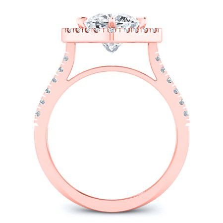 Cattleya Cushion Moissanite Bridal Set rosegold