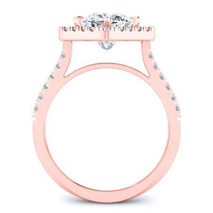Cattleya Cushion Moissanite Bridal Set rosegold