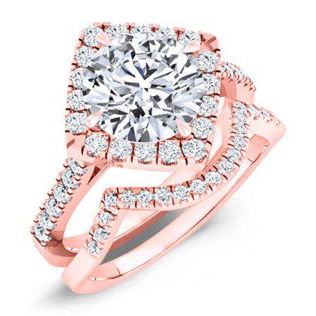 Cattleya Round Moissanite Bridal Set rosegold