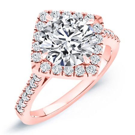 Cattleya Round Moissanite Bridal Set rosegold