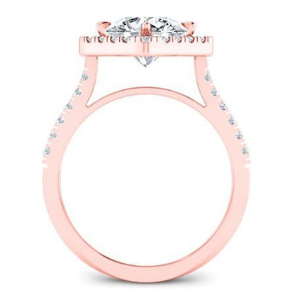 Cattleya Round Moissanite Bridal Set rosegold