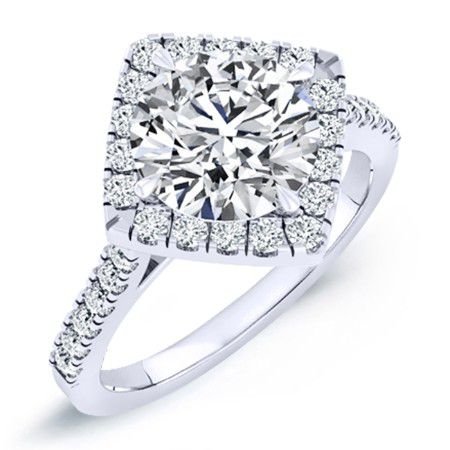 Cattleya Round Moissanite Bridal Set whitegold