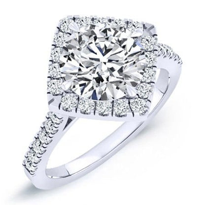 Cattleya Round Moissanite Bridal Set whitegold