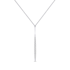 Cheer Tapering Moissanite Accented Necklace whitegold