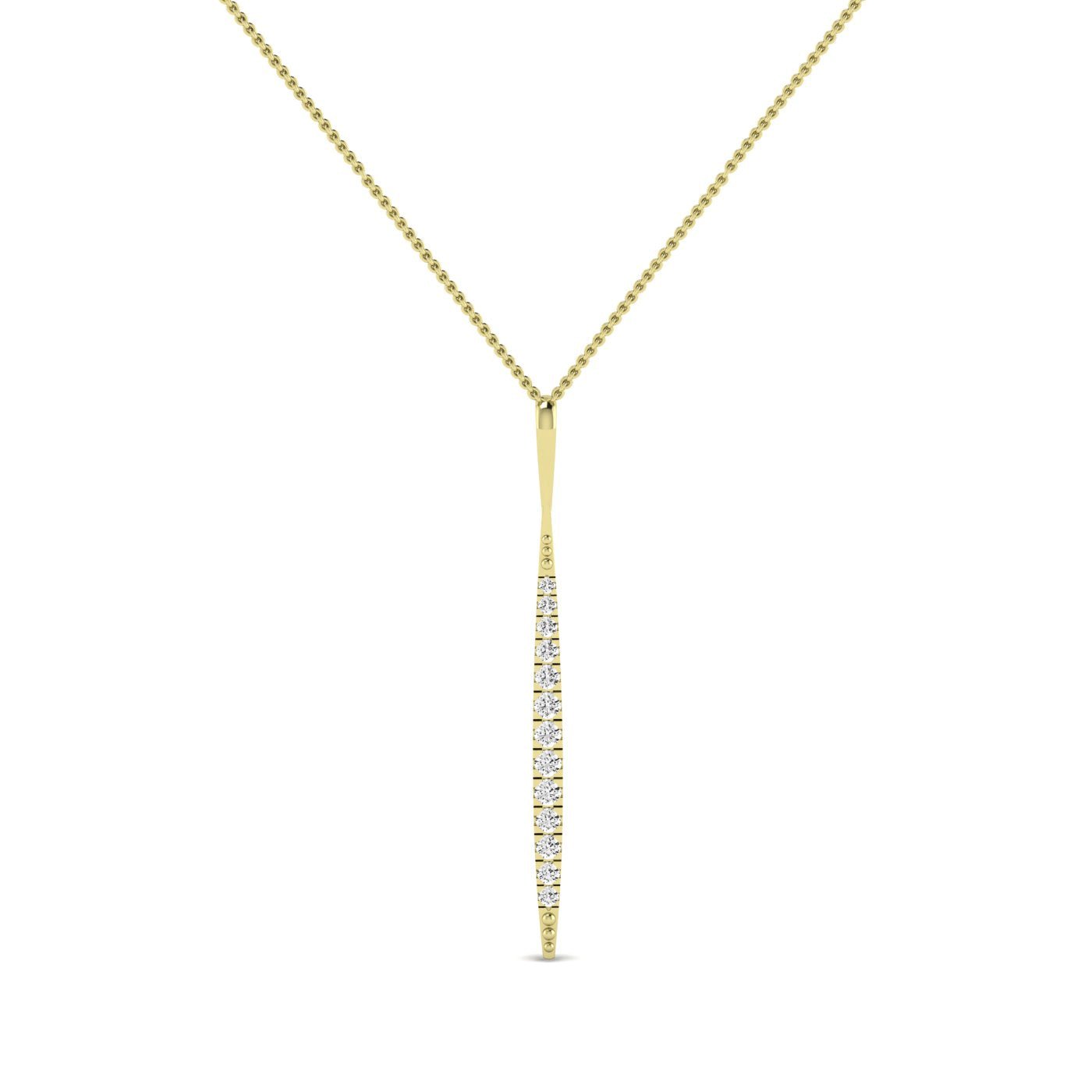Cheer Tapering Moissanite Accented Necklace yellowgold