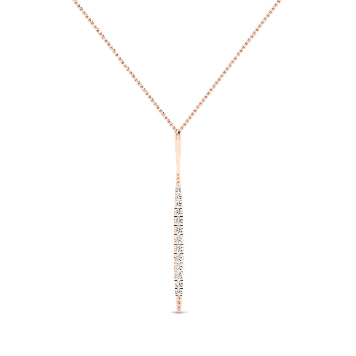 Cheer Tapering Moissanite Accented Necklace rosegold