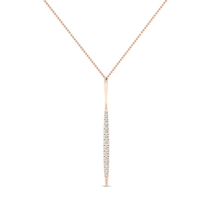 Cheer Tapering Moissanite Accented Necklace rosegold
