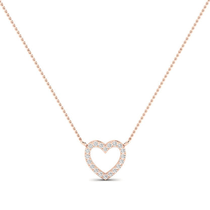 Clementine Heart Shaped Diamond Accented Necklace rosegold
