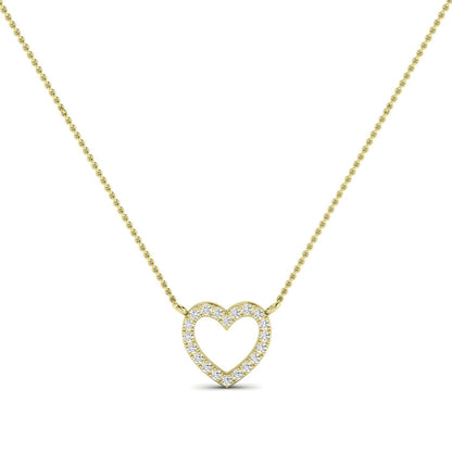 Clementine Heart Shaped Moissanite Accented Necklace yellowgold