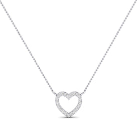 Clementine Heart Shaped Moissanite Accented Necklace whitegold