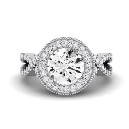 Clover Diamond Matching Band Only ( Engagement Ring Not Included)  For Ring With Round Center whitegold