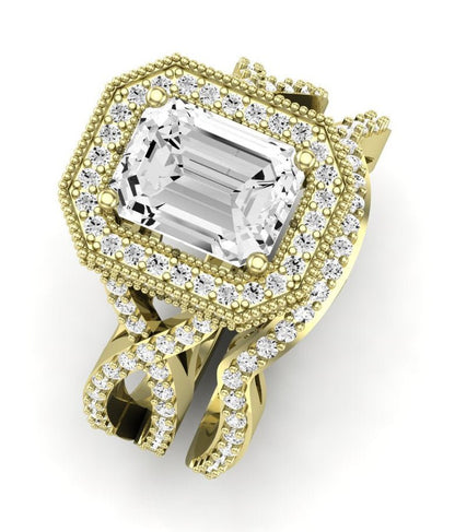 Clover Emerald Diamond Bridal Set (Lab Grown Igi Cert) yellowgold