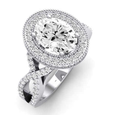 Clover Oval Moissanite Bridal Set whitegold