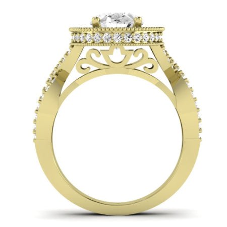 Clover Oval Moissanite Bridal Set yellowgold