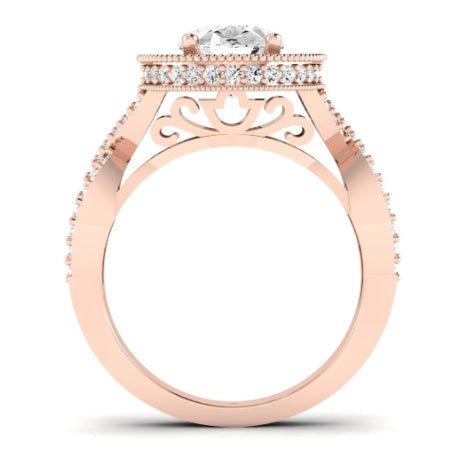 Clover Oval Moissanite Bridal Set rosegold