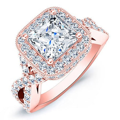 Clover Princess Diamond Bridal Set (Lab Grown Igi Cert) rosegold