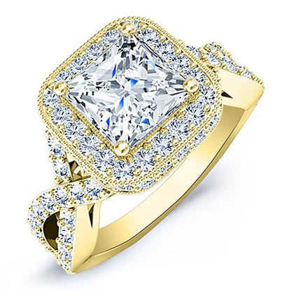 Clover Princess Moissanite Bridal Set yellowgold