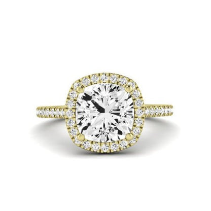 Columbine Diamond Matching Band Only (does Not Include Engagement Ring) For Ring With Cushion Center yellowgold