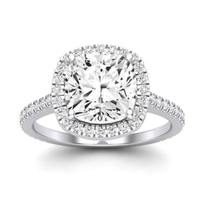 Columbine Diamond Matching Band Only (does Not Include Engagement Ring) For Ring With Cushion Center whitegold
