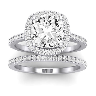 Columbine Diamond Matching Band Only (does Not Include Engagement Ring) For Ring With Cushion Center whitegold