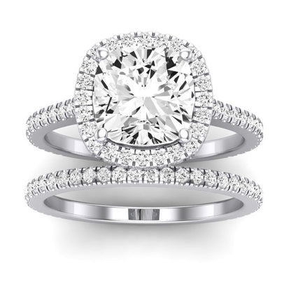 Columbine Diamond Matching Band Only (does Not Include Engagement Ring) For Ring With Cushion Center whitegold