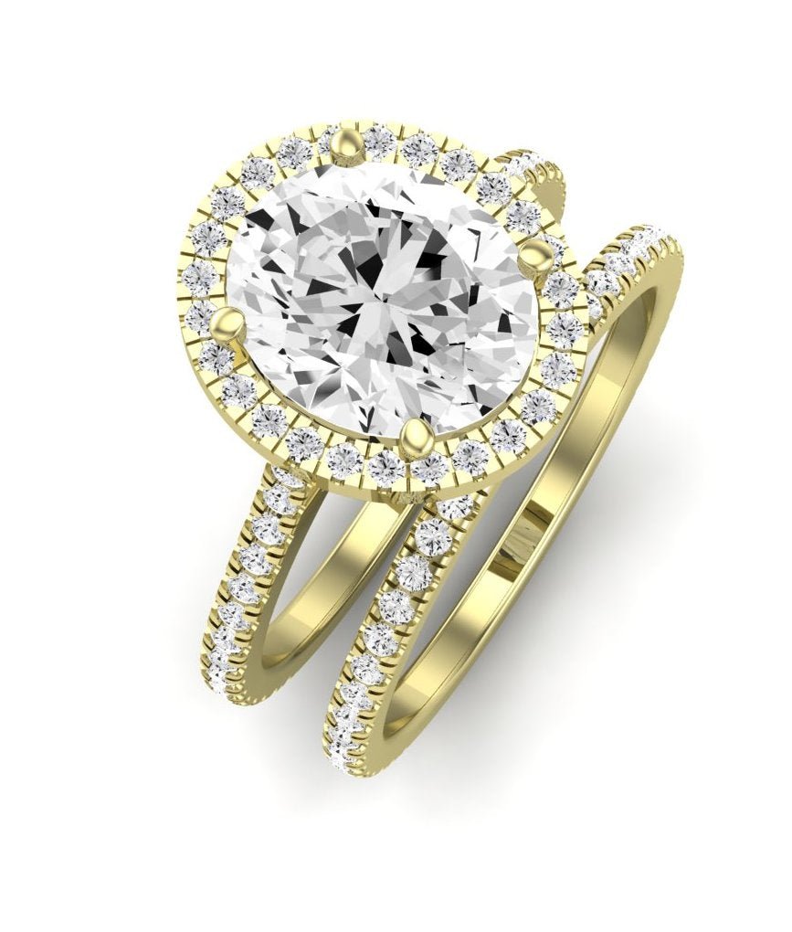 Columbine Diamond Matching Band Only (does Not Include Engagement Ring)  For Ring With Oval Center yellowgold