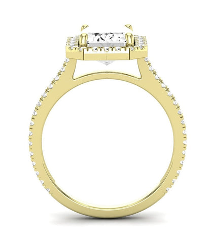 Columbine Emerald Diamond Engagement Ring (Lab Grown Igi Cert) yellowgold