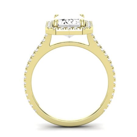 Columbine Emerald Moissanite Bridal Set yellowgold