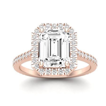Columbine Emerald Moissanite Bridal Set rosegold