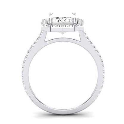 Columbine Emerald Moissanite Bridal Set whitegold
