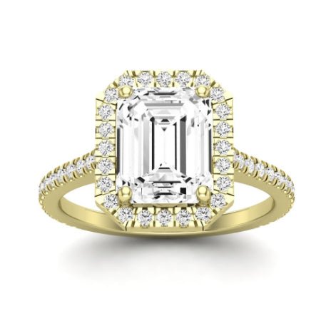 Columbine Emerald Moissanite Bridal Set yellowgold