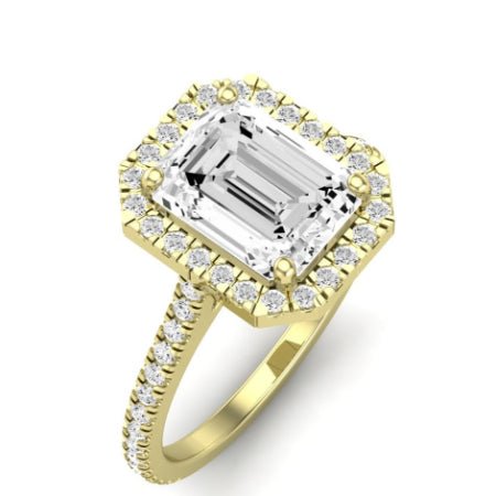 Columbine Emerald Moissanite Bridal Set yellowgold