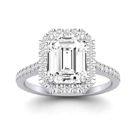 Columbine Emerald Moissanite Bridal Set whitegold