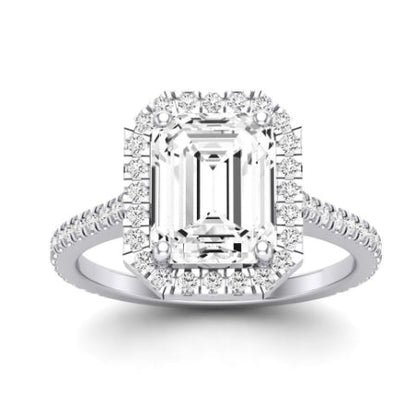 Columbine Emerald Moissanite Bridal Set whitegold