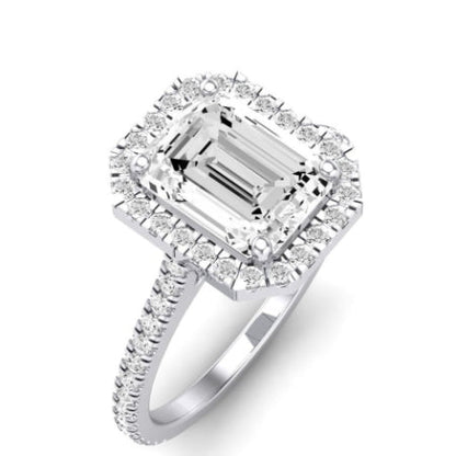 Columbine Emerald Moissanite Bridal Set whitegold