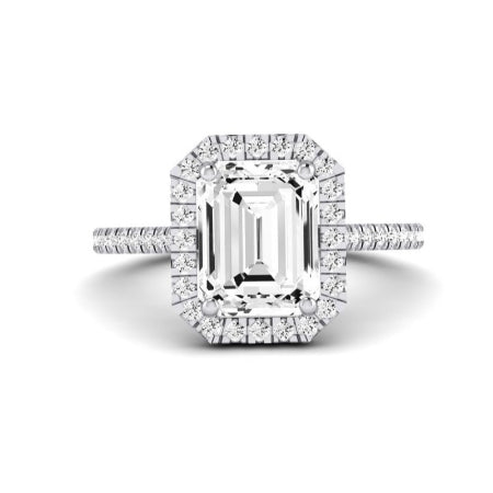 Columbine Emerald Moissanite Bridal Set whitegold