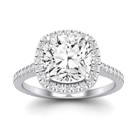 Columbine Diamond Matching Band Only (does Not Include Engagement Ring) For Ring With Cushion Center whitegold